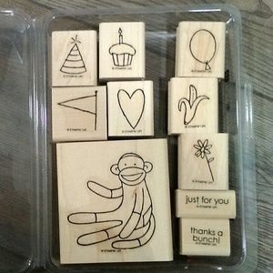 Sock Monkey Stampin Up Rubber Stamp Set